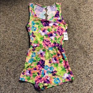 Charlotte Russe Floral Open Back Romper
